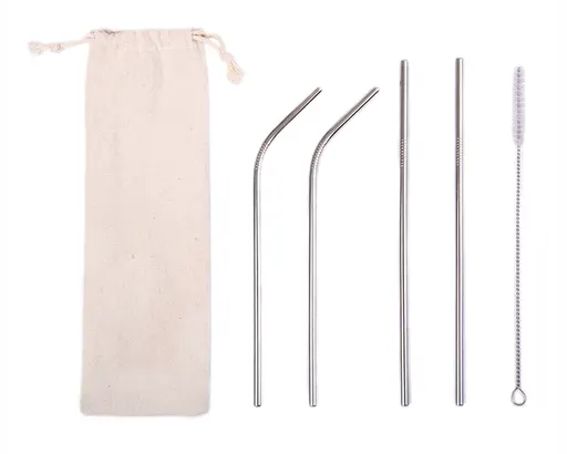 Kit Ecológico de Popotes Acero Inox. Clean A2647 Plata