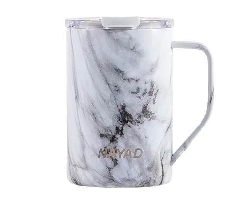Vaso Tarro Térmico Doble Pared Acero Inox. Nayad Metro A2777 444 ml Marmoleado