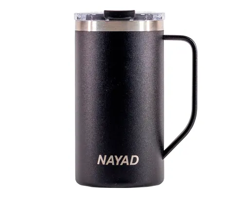 Vaso Tarro Térmico Doble Pared Acero Inox. Nayad Metro Tall A2778 591 ml Negro