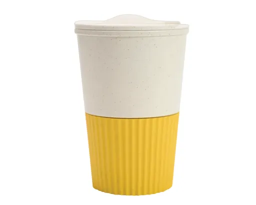 Vaso de Fibra de Trigo Cap. Coffy A3120 380 ml Amarillo