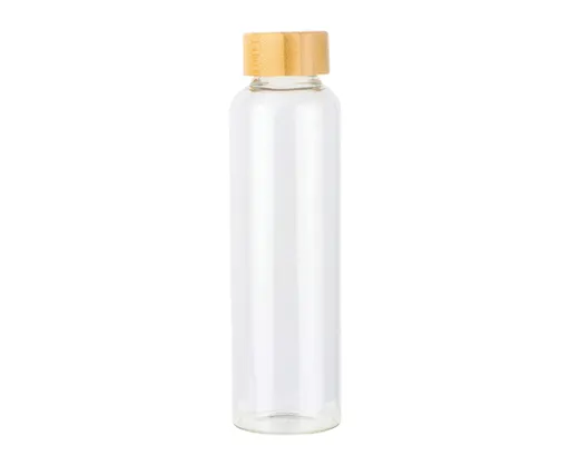 Cilindro de Vidrio Borosilicato con Tapa de Bambú Naturalls A3148 600 ml Transparente