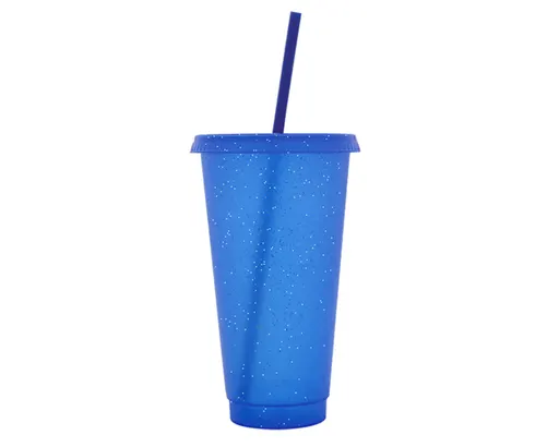 Vaso de Plástico Glitter A3171 750 ml Azul