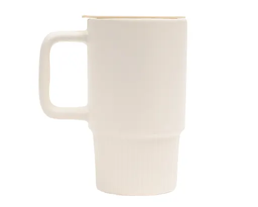 Vaso Tarro de Sublimación con Tapa Magdalena A3269 444 ml Blanco