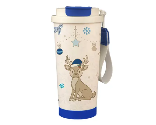 Termo Navideño de Acero Inoxidable Cometa A3303 500 ml Azul