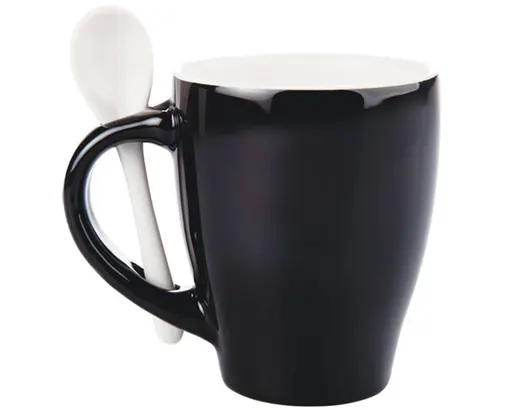 Taza Bicolor C/cuchara London TAC11 355 ml Negro