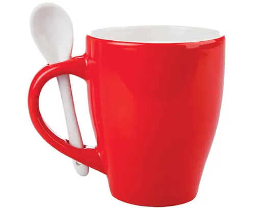 Taza Bicolor C/cuchara London TAC11 355 ml Rojo