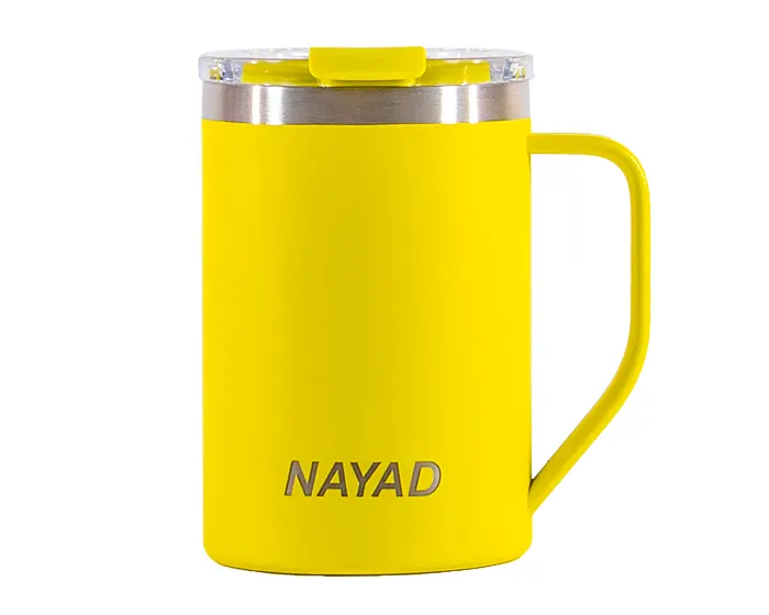 Vaso Tarro Térmico Doble Pared Acero Inox. Nayad Metro A2777 444 ml Amarillo