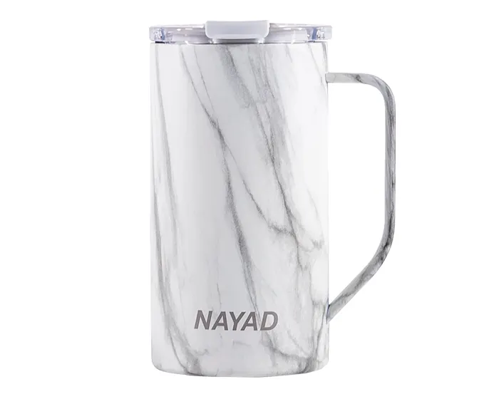Vaso Tarro Térmico Doble Pared Acero Inox. Nayad Metro Tall A2778 591 ml Marmoleado