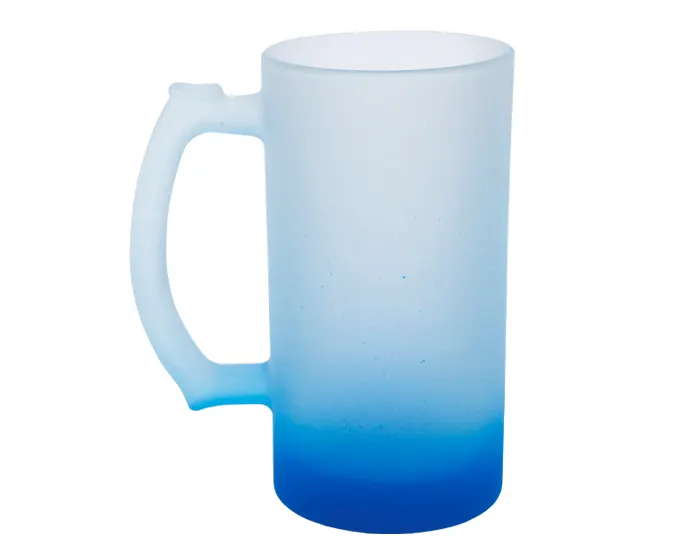 Vaso Tarro Cervecero Satinado Bicolor de Sublimación Chelado A2799 473 ml Azul Claro