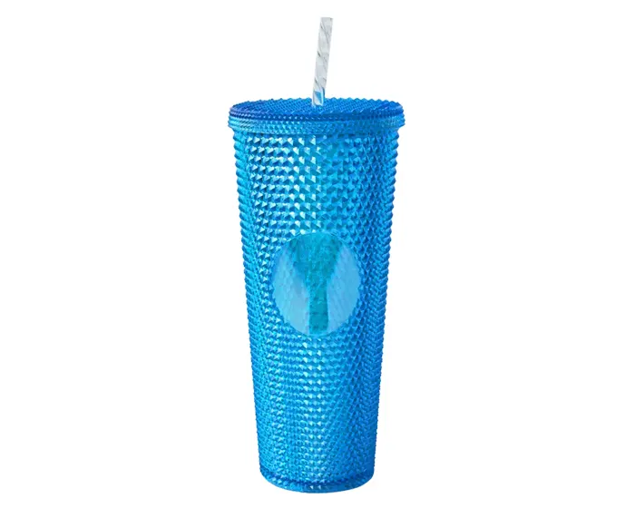 Vaso de Plástico Doble Pared Texturizado Coconut A2927 Azul