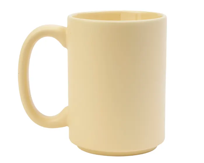 Vaso Tarro Mate Apilable Cream A3080 444 ml Amarillo