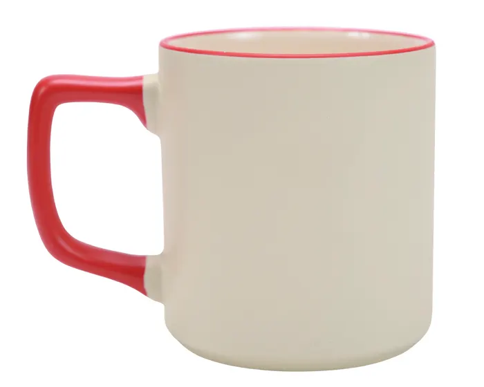 Vaso Tarro de Sublimación con Asa y Filo de Color Sabrina A3133 399 ml Rojo