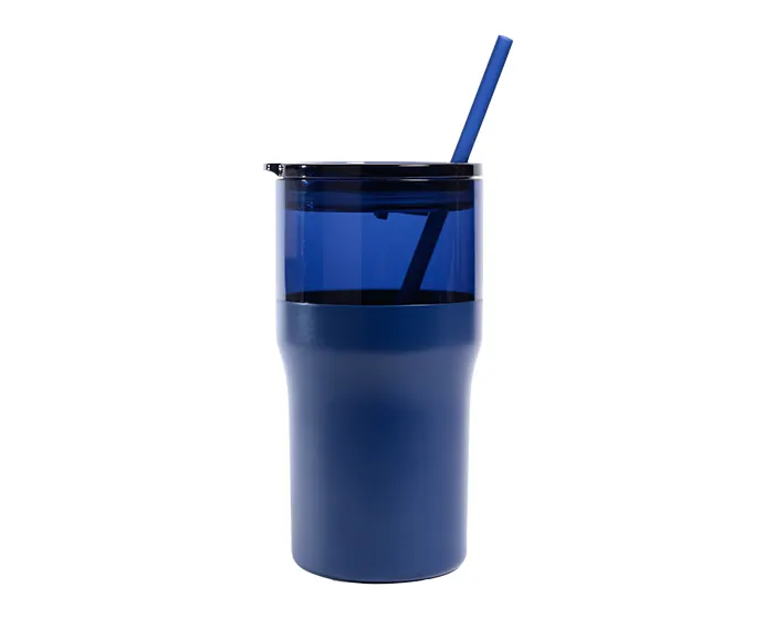 Vaso Térmico de Plástico / Acero Inox. Kique A3264 650 ml Azul Marino
