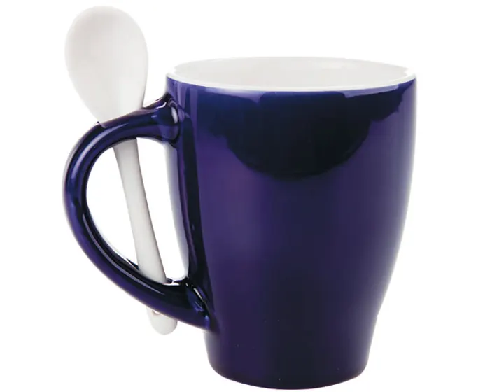 Taza Bicolor C/cuchara London TAC11 355 ml Azul Cobalto